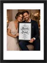 Personalisiertes Hochzeitsgeschenk mit Namen und Wunschspruch
